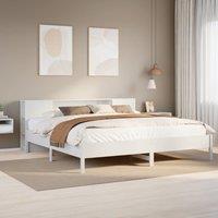 Berkfield Home Bookcase Bed without Mattress White 200x200 cm Solid Wood Pine