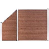 Berkfield Home WPC Fence Set 1 Square + 1 Slanted 273x186 cm Brown