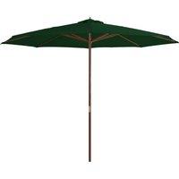 Berkfield Home Outdoor Parasol with Wooden Pole 350 cm Green
