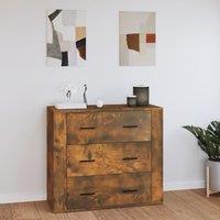 Berkfield Home Sideboard Smoked Oak 80x33x70 cm Engineered Wood in Brown | Size: 80 x 33 x 70 cm