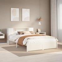 Berkfield Home Bookcase Bed without Mattress White 140x200cm Solid Wood Pine | Size: 140x200 cm