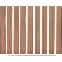 Replacement Fence Boards 9 pcs WPC 170 cm Brown