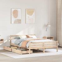 Berkfield Home Bed Frame without Mattress 140x200 cm Solid Wood Pine in Brown