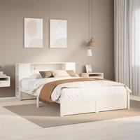 Berkfield Home Bookcase Bed without Mattress White 160x200cm Solid Wood Pine | Size: 160x200 cm