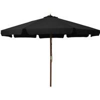 Berkfield Home Outdoor Parasol with Wooden Pole 330 cm Black