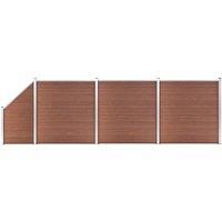 Berkfield Home WPC Fence Set 3 Square + 1 Slanted 619x186 cm Brown