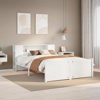 Berkfield Home Bookcase Bed without Mattress White 160x200cm Solid Wood Pine | Size: 160x200 cm
