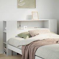Headboard with Storage White 140 cm Solid Wood Pine