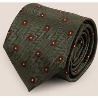 Oswin Hyde Men's Stripes & Squares Green Tie