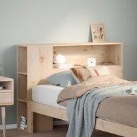 Headboard with Storage 90 cm Solid Wood Pine