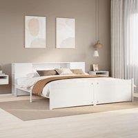 Bookcase Bed without Mattress White 180x200cm Super King Solid Wood Pine