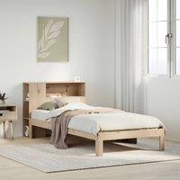 Berkfield Home Bookcase Bed without Mattress 90x200cm Solid Wood Pine in Brown | Size: 90x200 cm