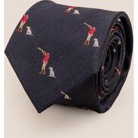 Oswin Hyde Men's Hunting Navy Silk Tie
