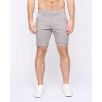Duck&Cover Moreshore Men's Lightweight Stretch Canvas Chino Shorts with Secure Penny Pocket in Light Grey | Size: 30