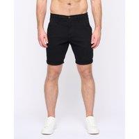Duck&Cover Moreshore Men's Lightweight Stretch Canvas Chino Shorts with Secure Penny Pocket in Black | Size: 30