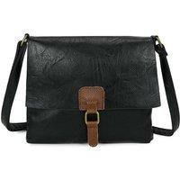 Fontanella Fashion Women's The Maven Crossbody Shoulder Bag With Real Leather Magnet Fastening in Black