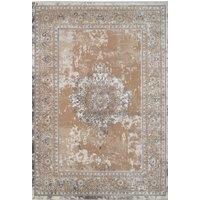 Kukoon Warm Beige Distressed Traditional Medallion Bordered Rug | Size: 80 cm x 150 cm
