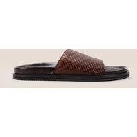 Oswin Hyde Men's Tito Brown Leather Sandals in Dark Brown | Size: 8