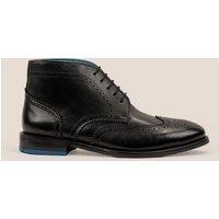 Oswin Hyde Men's Watson Leather Lace-up Brogue Boots in Black | Size: 10