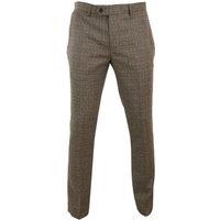 Paul Andrew Men's Ralph Tweed Check Vintage Trousers in Brown | Size: 44R