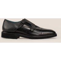 Oswin Hyde Men's Garson Leather Monk Strap Shoes in Black | Size: 12