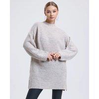 Alse Studio Women's Soft Oversized Long Jumper Knitted Dress in Ecru | Size: S/M