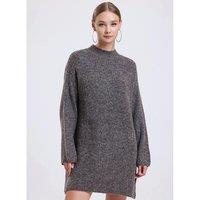 Alse Studio Women's Soft Oversized Long Jumper Knitted Dress in Brown | Size: Large/XL