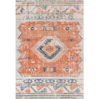 Livabliss Huntington Beach Global Orange Blue Beige In- & Outdoor Rug in Burnt Orange | Size: 120 cm x 170 cm