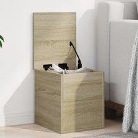 Berkfield Home Storage Box Sonoma Oak 30x35x35 cm Engineered Wood in Brown | Size: 30 x 35 x 35 cm
