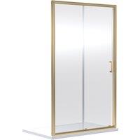 Balterley 6mm Glass Sliding Shower Door 1900 x 1000mm Brushed Brass in Metallics