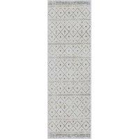 Livabliss Roma-Modern White Grey Charcoal Living Dining Bedroom Rug | Size: 80 cm x 220 cm