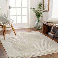 Livabliss Florensa-Geometric Brown Grey Blue Modern Living Dining Bedroom Rug in Light Brown | Size: 120 cm x 170 cm