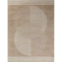 Livabliss Florensa-Geometric Brown Grey Blue Modern Living Dining Bedroom Rug | Size: 120 cm x 170 cm