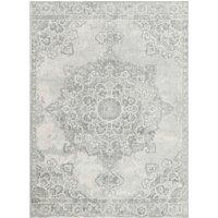 Livabliss Monaco-Vintage Grey Ivory Traditional Boho Living Dining Bedroom Rug in Cream | Size: 80 cm x 220 cm