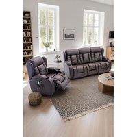 More4Homes Caesar Electric Recliner Bonded Leather 1+3 Seater Sofa Set in Brown