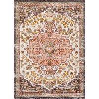 Livabliss Ankara Vintage Pink Yellow Traditional Boho Living Dining Bedroom Rug in Red | Size: 120 cm x 170 cm