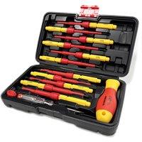 Lumberjack 13 Piece VDE Insulated Electrician Screwdriver Set in Red | Size: 1000mm x 400mm