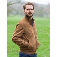 Lakeland Leather Men's 'Dalston' Suede Bomber Jacket in Beige | Size: 42