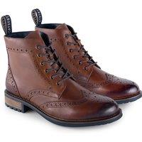 CATESBY ENGLAND Men's Ensign Leather Brogue Lace Up Boots in Brown | Size: 7