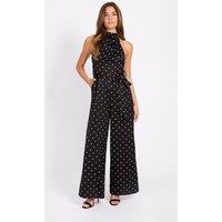 Polka Dot Satin Jumpsuit