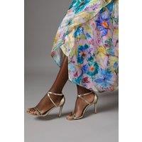 Coast Women's Strictly Faux Leather Cross Strap High Stiletto Sandals in Gold | Size: 8