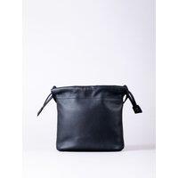 Lakeland Leather Women's 'Eskrigg' Leather Drawstring Cross Body Bag in Black