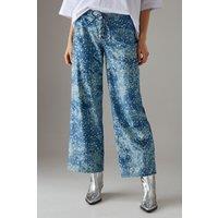 Suedette Sequin Lace Up Trouser