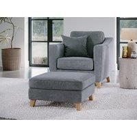 The Great Sofa Company Jackson Chenille Footstool in Blue