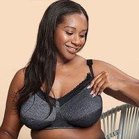 Royce Lingerie Women's Luna Non Wired Nursing Bra in Grey | Size: 38FF
