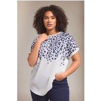 Evans Women's Spot Print T-Shirt in White | Size: 18