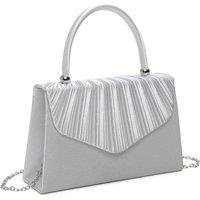Fontanella Fashion Women's Pleated Elegance Crossbody Clutch Bag in Silver