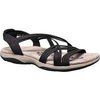 IVACHY Women's Elastic String Cushioned Sandals - Lightweight Platform Sandals in Black | Size: 7
