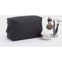 OSPREY LONDON Men's The Large Grantham Waxed Canvas & Leather Washbag in Black