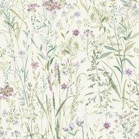 Grandeco Free Flower Sprigs & Grass Wallpaper in Pink | Size: 1 Pack